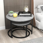 Round Coffee Table Nesting Side for Living Room (Set of 2)