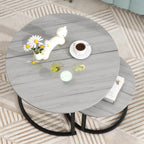 Round Coffee Table Nesting Side for Living Room (Set of 2)