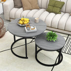 Round Coffee Table Nesting Side for Living Room (Set of 2)