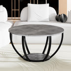 Round Coffee Table with Storage for Living Room