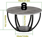 Round Coffee Table with Storage for Living Room