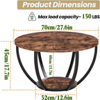 Round Coffee Table with Storage for Living Room