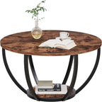 Round Coffee Table with Storage for Living Room