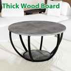 Round Coffee Table with Storage for Living Room