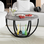 Round Coffee Table with Storage for Living Room