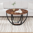Round Coffee Table with Storage for Living Room