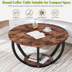 Round Coffee Table with Storage for Living Room