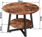 Round Coffee Table with Storage Metal Small