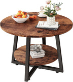 Round Coffee Table with Storage Metal Small