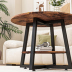 Round Coffee Table with Storage Metal Small