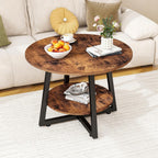 Round Coffee Table with Storage Metal Small