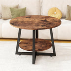 Round Coffee Table with Storage Metal Small