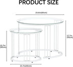 Round Coffee Tables End Table Nesting Side (Set of 2)