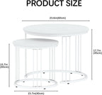Round Coffee Tables End Table Nesting Side (Set of 2)