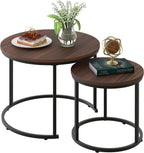 Round Coffee Tables End Table Nesting Side (Set of 2)