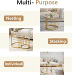 Round Coffee Tables End Table Nesting Side (Set of 2)