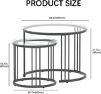 Round Coffee Tables End Table Nesting Side (Set of 2)