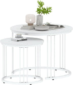 Round Coffee Tables End Table Nesting Side (Set of 2)