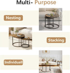 Round Coffee Tables End Table Nesting Side (Set of 2)