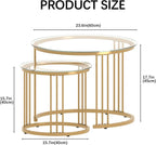Round Coffee Tables End Table Nesting Side (Set of 2)