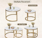 Round Coffee Tables End Table Nesting Side (Set of 2)