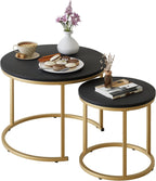 Round Coffee Tables End Table Nesting Side (Set of 2)