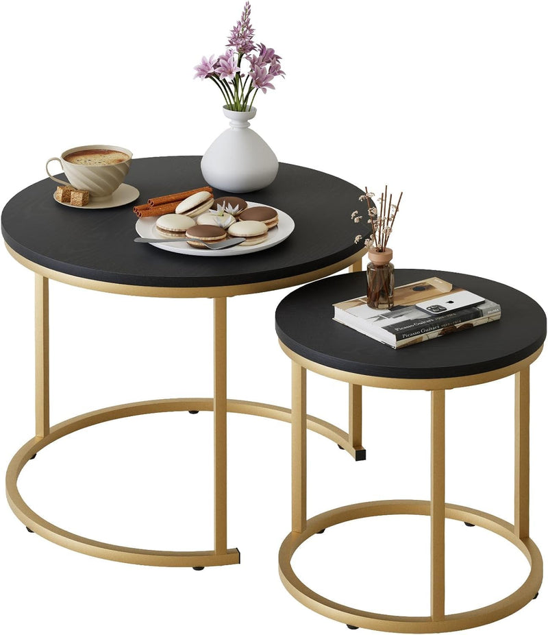 Round Coffee Tables End Table Nesting Side (Set of 2)