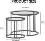 Round Coffee Tables End Table Nesting Side (Set of 2)