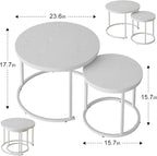 Round Coffee Tables End Table Nesting Side (Set of 2)