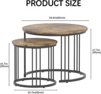 Round Coffee Tables End Table Nesting Side (Set of 2)