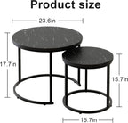 Round Coffee Tables End Table Nesting Side (Set of 2)