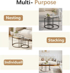 Round Coffee Tables End Table Nesting Side (Set of 2)