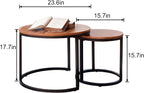 Round Coffee Tables End Table Nesting Side (Set of 2)
