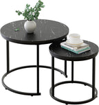 Round Coffee Tables End Table Nesting Side (Set of 2)