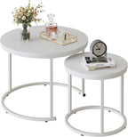 Round Coffee Tables End Table Nesting Side (Set of 2)