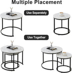 Round Coffee Tables End Table Nesting Side (Set of 2)