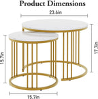 Round Coffee Tables End Table Nesting Side (Set of 2)