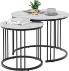 Round Coffee Tables End Table Nesting Side (Set of 2)