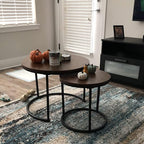 Round Coffee Tables End Table Nesting Side (Set of 2)