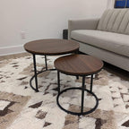 Round Coffee Tables End Table Nesting Side (Set of 2)