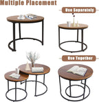 Round Coffee Tables End Table Nesting Side (Set of 2)