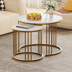 Round Coffee Tables End Table Nesting Side (Set of 2)