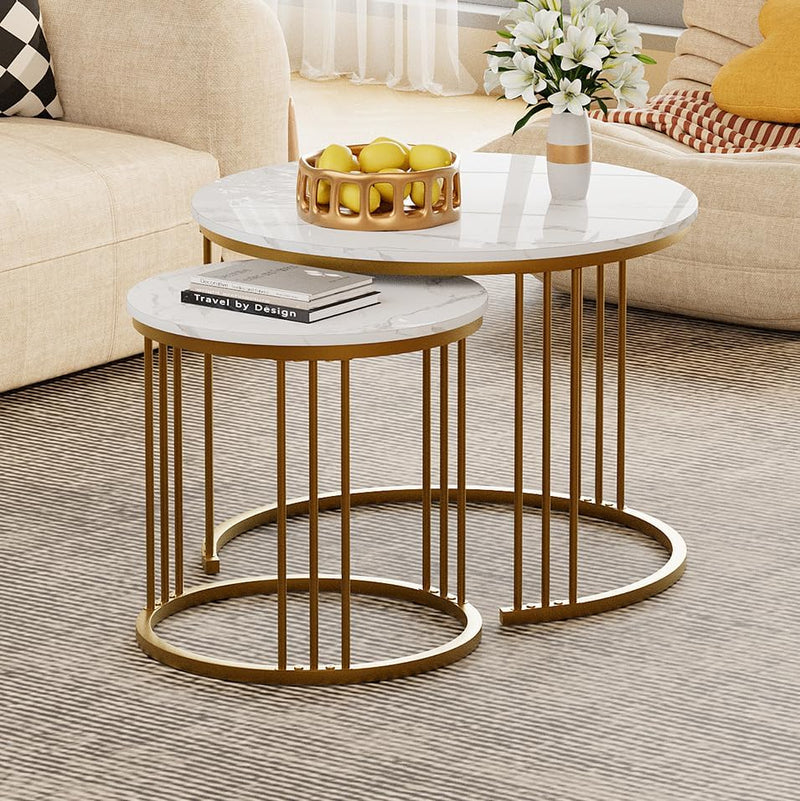 Round Coffee Tables End Table Nesting Side (Set of 2)