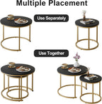 Round Coffee Tables End Table Nesting Side (Set of 2)