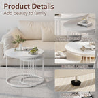 Round Coffee Tables End Table Nesting Side (Set of 2)