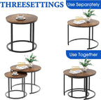 Round Coffee Tables End Table Nesting Side (Set of 2)