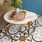 Round Coffee Tables End Table Nesting Side (Set of 2)