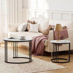 Round Coffee Tables End Table Nesting Side (Set of 2)