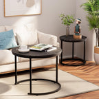 Round Coffee Tables End Table Nesting Side (Set of 2)