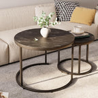 Round Coffee Tables End Table Nesting Side (Set of 2)